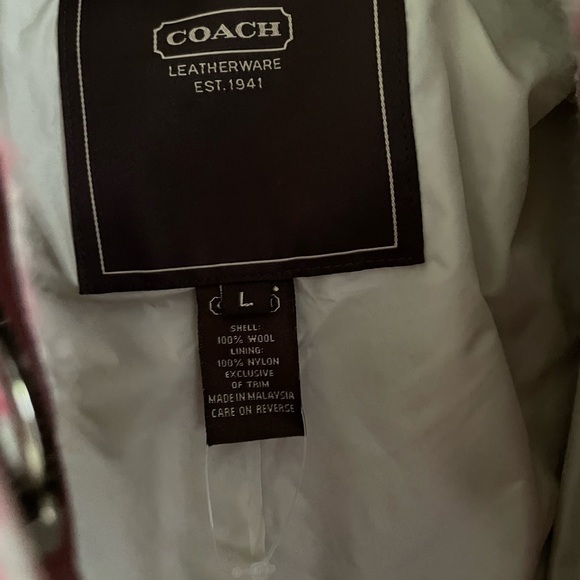 Vintage Coach Houndstooth Coat - Never worn! Size - Large soft pink/grey - Picture 4 of 6